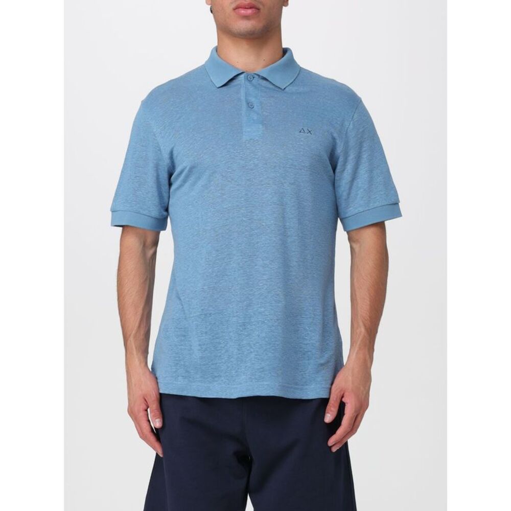 Sun68 Polo Shirt Men Gnawed Blue